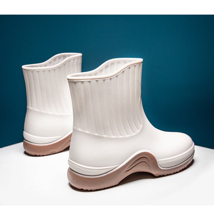 Women's Mid-calf Waterproof Soft-soled Rain Boots