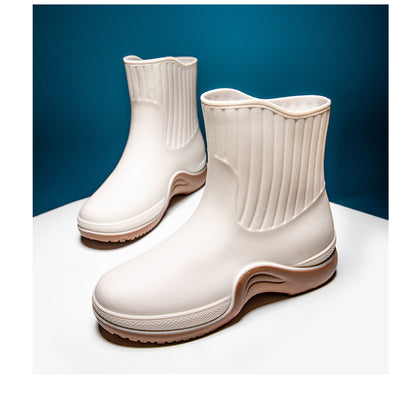 Women's Mid-calf Waterproof Soft-soled Rain Boots