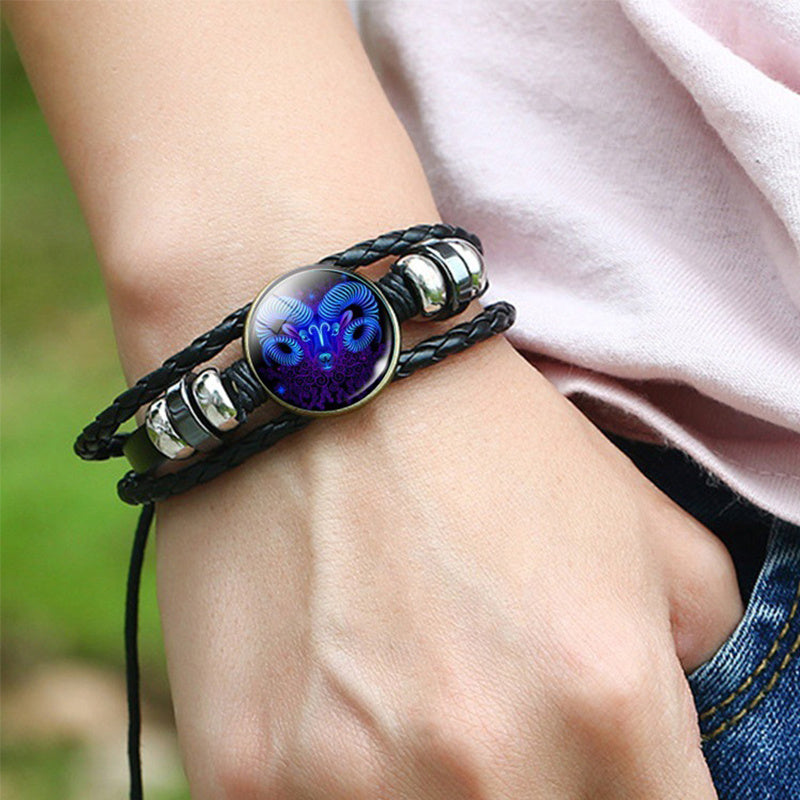 Bracciale costellazione zodiacale Bracciale design intrecciato per uomo donna bambino