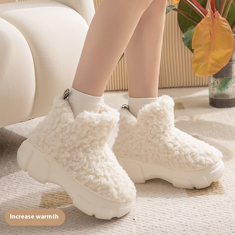 Female Winter Minimalist Warm Velvet Padded Thickened High-top EVA Non-slip Snow Boo