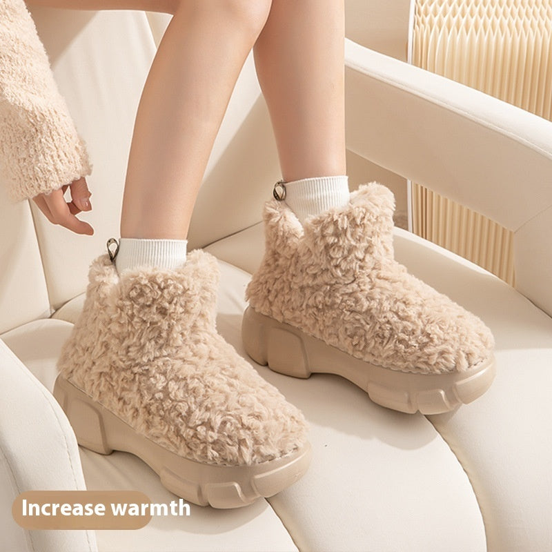 Female Winter Minimalist Warm Velvet Padded Thickened High-top EVA Non-slip Snow Boo