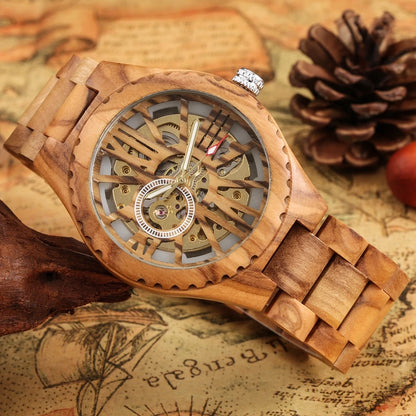 Orologio meccanico retrò in legno di ciliegio: