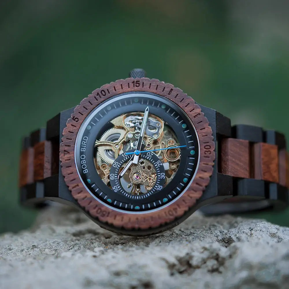 BOBO BIRD Orologio meccanico di lusso in legno: