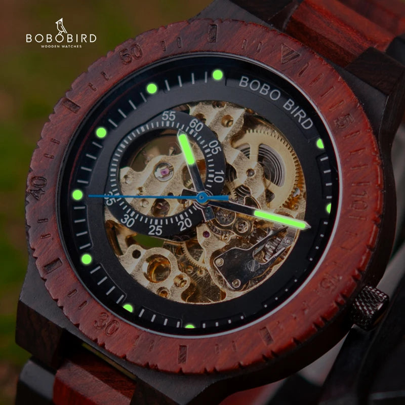 BOBO BIRD Orologio meccanico di lusso in legno: