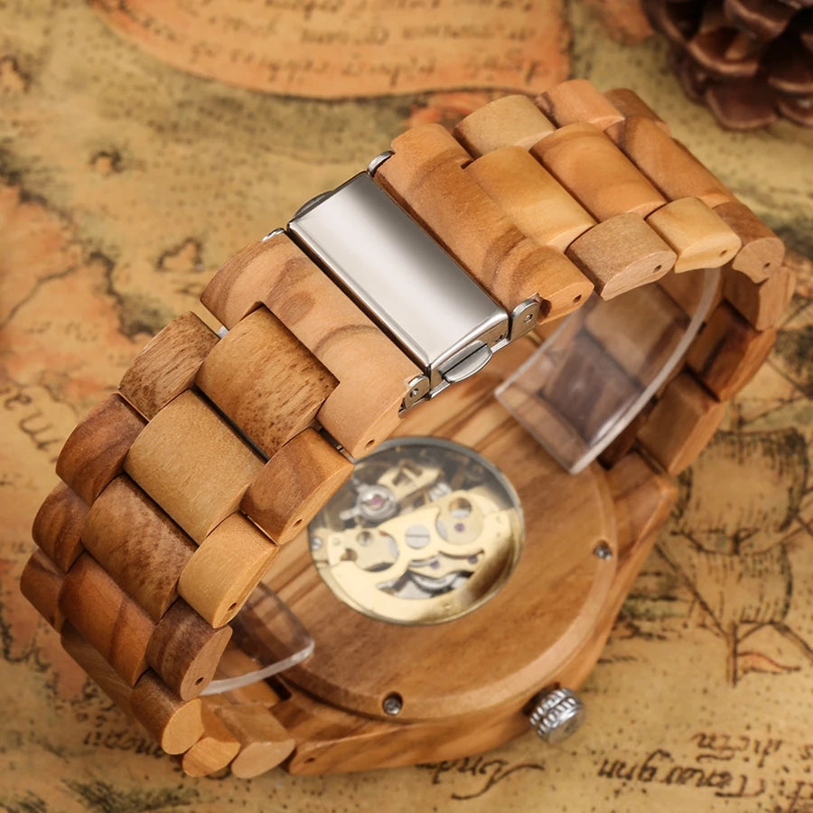 Orologio meccanico retrò in legno di ciliegio: