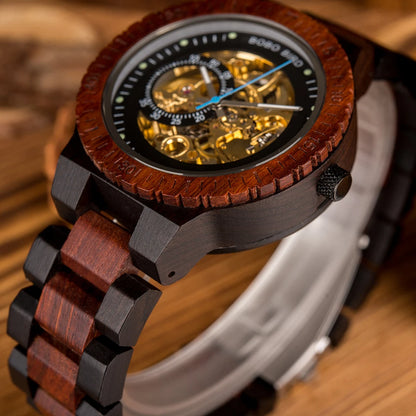 BOBO BIRD Orologio meccanico di lusso in legno: