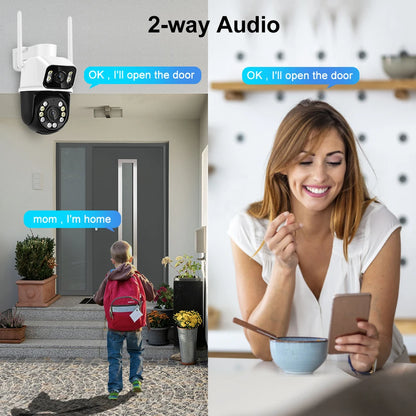 New 8MP 4K PTZ Wifi Camera: Dual Lens, Ai Human Detect, Auto Tracking: