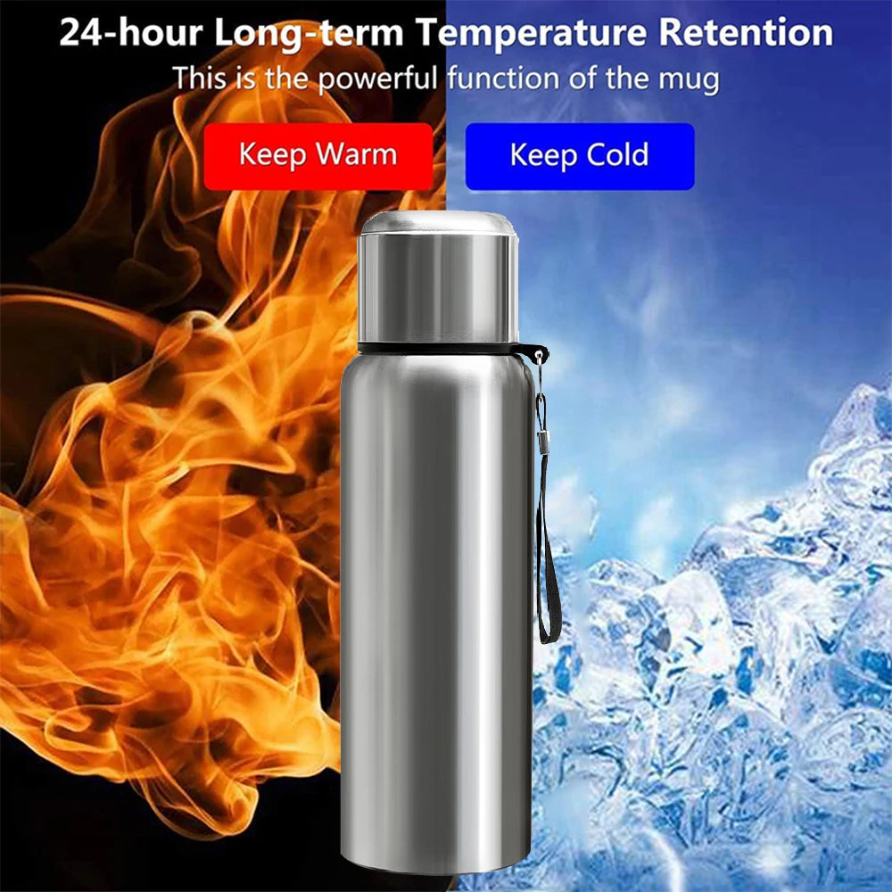 Bouteille thermos en acier inoxydable avec affichage de la température LED :