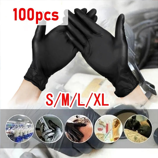 100-Piece Black Nitrile Disposable Gloves