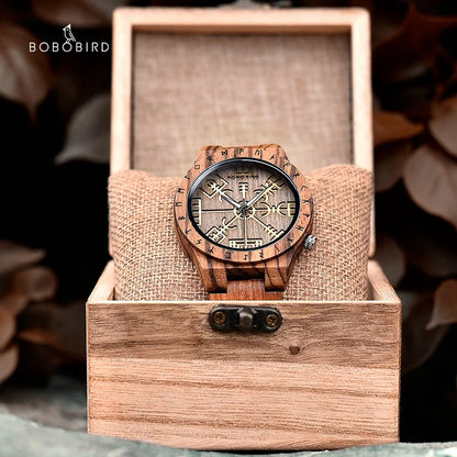 BOBO BIRD Orologio in legno Viking Vegvisir: