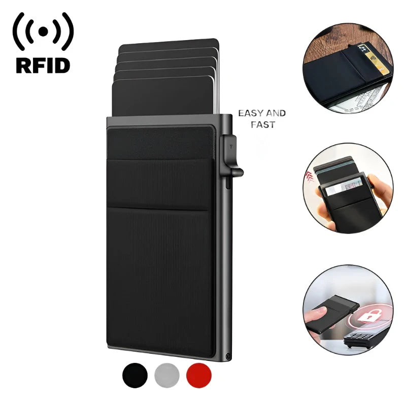 Porta carte sottile in metallo RFID: 