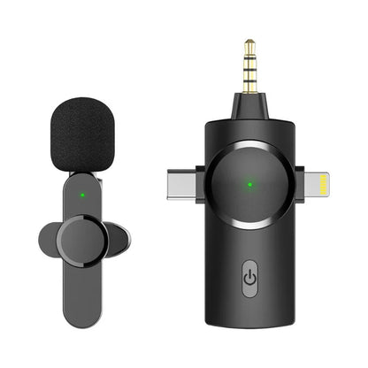 Plug-and-Play 3-in-1 Professional Wireless Lavalier Microphone: