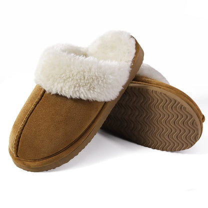 Bebealy Women's Winter Fluffy Suede Fur Slippers