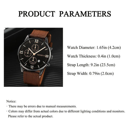 Set of 4 Men's Casual Nylon Sport Watches: