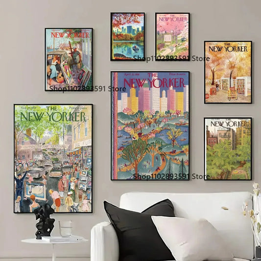 The New Yorker Poster: Artistic Decoration for Home, Bedroom, Bar, or Cafe: