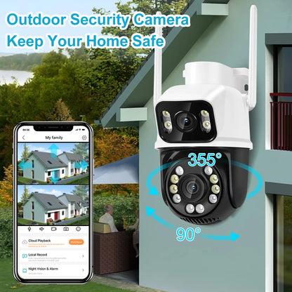 New 8MP 4K PTZ Wifi Camera: Dual Lens, Ai Human Detect, Auto Tracking: