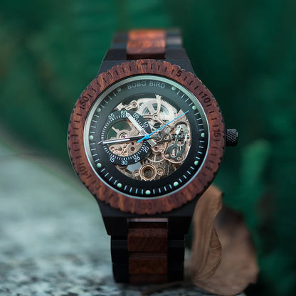 BOBO BIRD Orologio meccanico di lusso in legno: