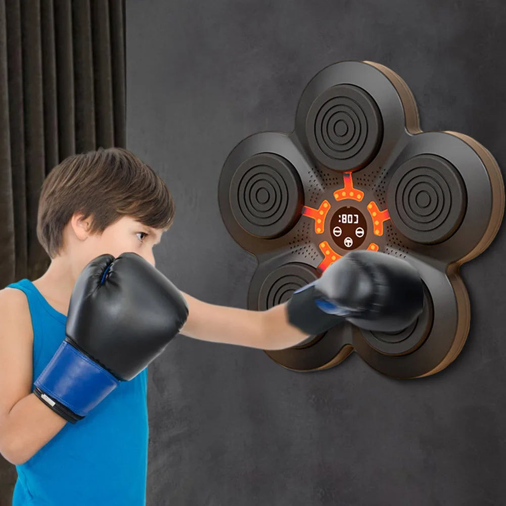 Cible murale de boxe interactive éclairée par LED avec musique intelligente :