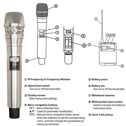 Leicozic Professional Wireless Microphone Set: