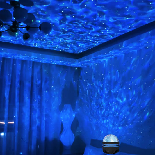 Ocean Wave Projector: 7 Color Patterns, USB-Powered, for Bedroom Décor