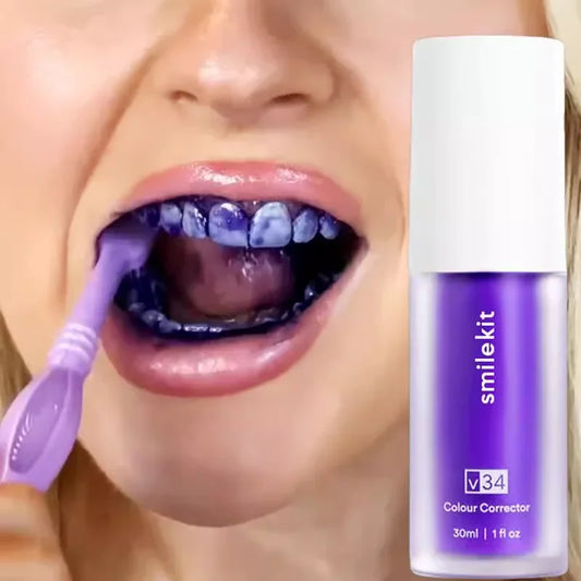 V34 SMILEKIT Purple Whitening Toothpaste