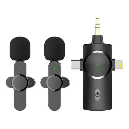 Plug-and-Play 3-in-1 Professional Wireless Lavalier Microphone: