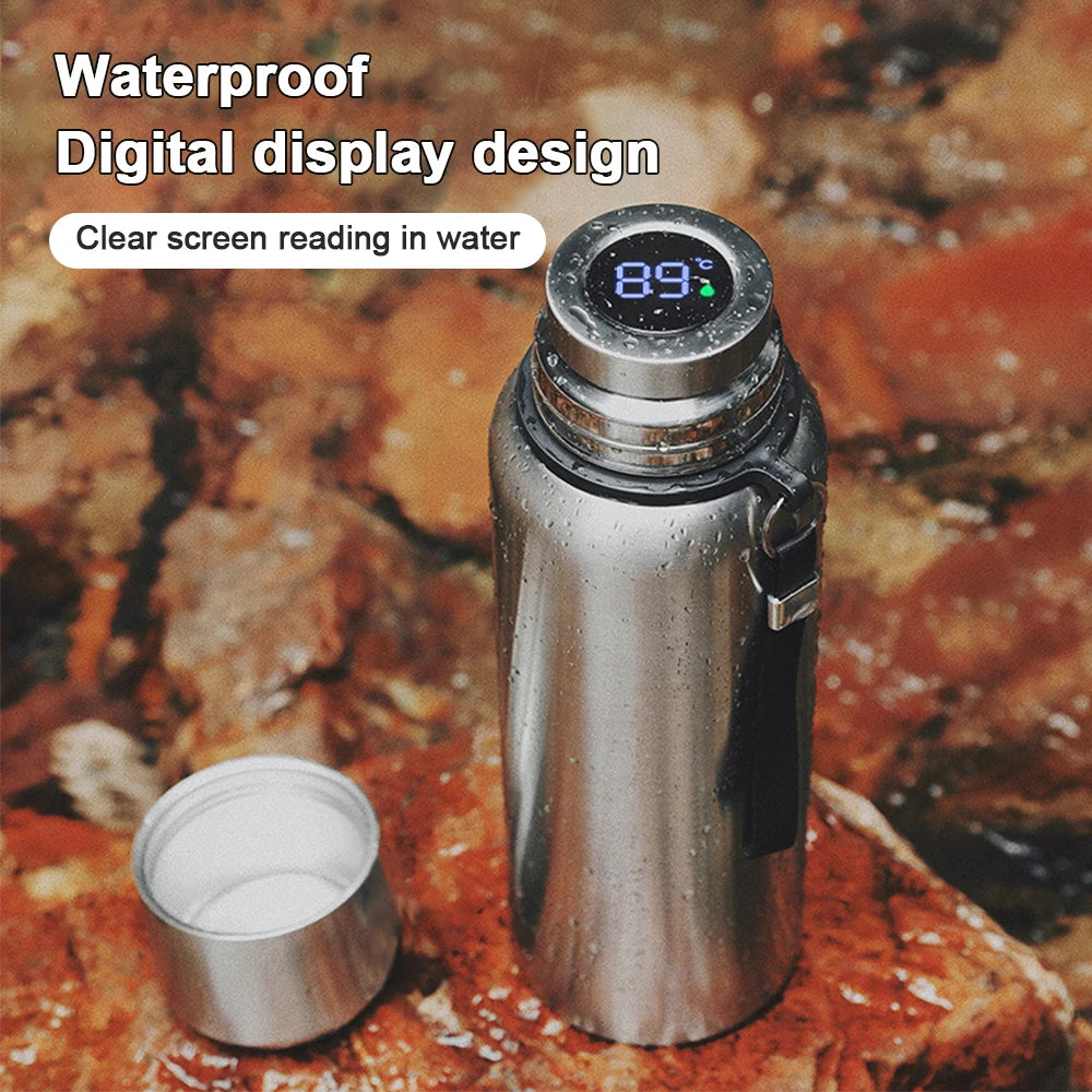 Bottiglia thermos in acciaio inossidabile con display della temperatura a LED: