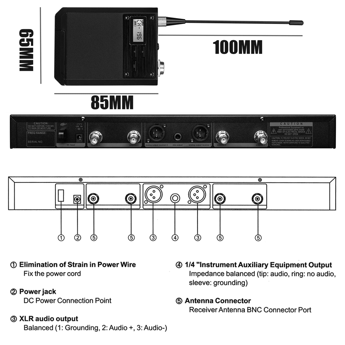 Set microfono wireless professionale Leicozic: