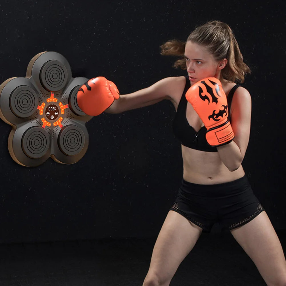 Cible murale de boxe interactive éclairée par LED avec musique intelligente :