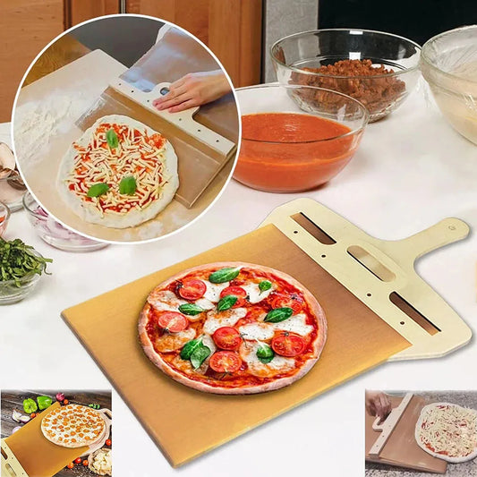 Pizza Peel: Wooden Sliding Shovel with Handle, Kitchen Baking Essential.