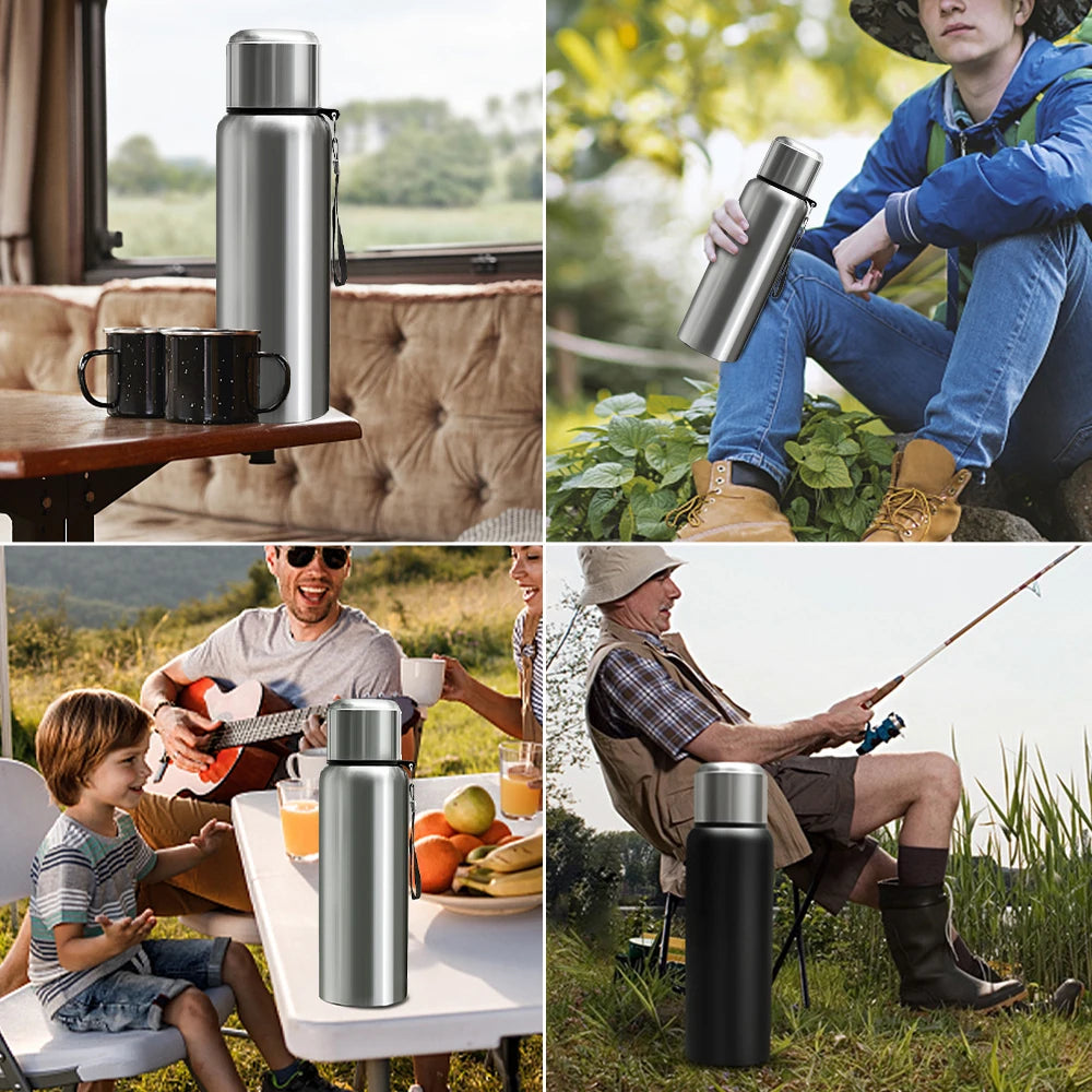 Bouteille thermos en acier inoxydable avec affichage de la température LED :