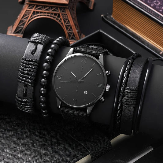 Set of 4 Men's Casual Nylon Sport Watches: