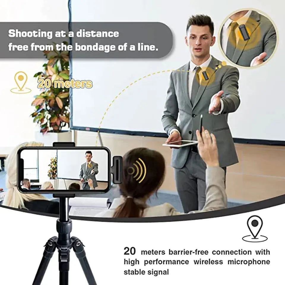 Noise Reduction Wireless Lavalier Microphone: