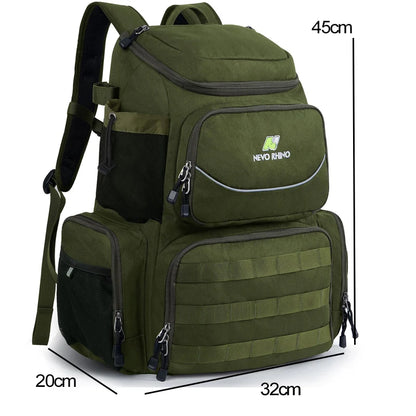 Waterproof Fishing Tackle Backpack with Rain Cover: