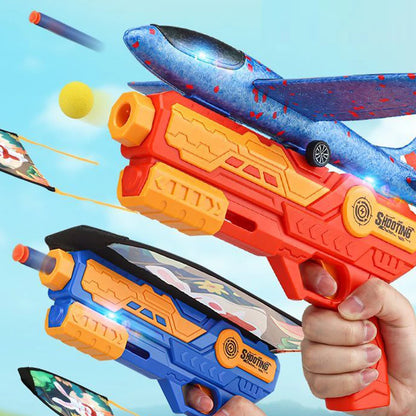 4-in-1 Foam Plane Launcher Gun Toy: