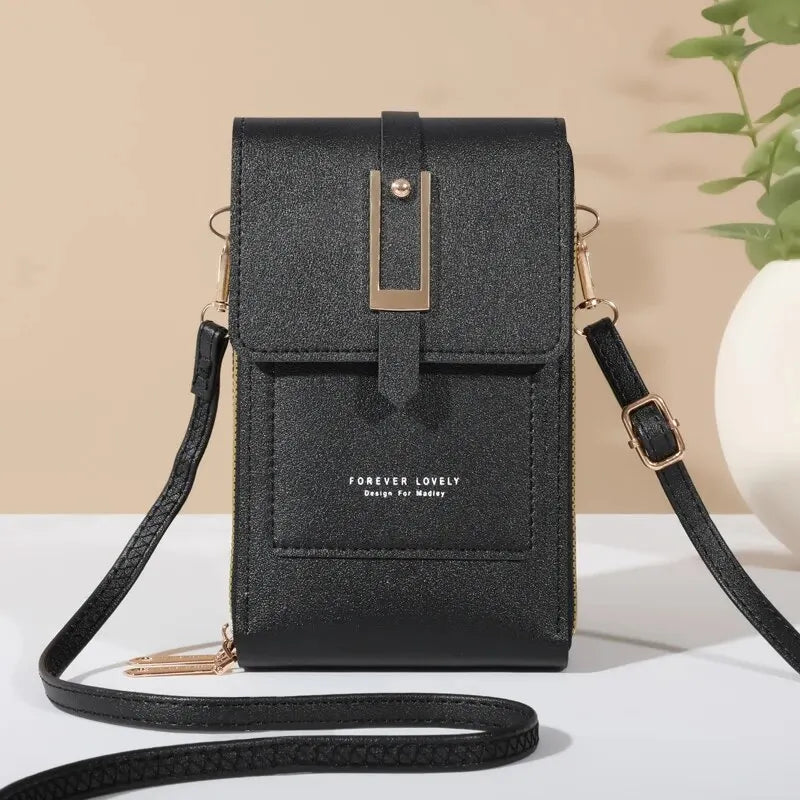 Sac pour téléphone portable à écran tactile, Mini sac à bandoulière à rabat, sac à main en Faux cuir à la mode, portefeuille Vertical avec fentes pour cartes