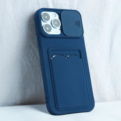 7-Slide Camera Protection Wallet Holder Card Bag Phone Case: