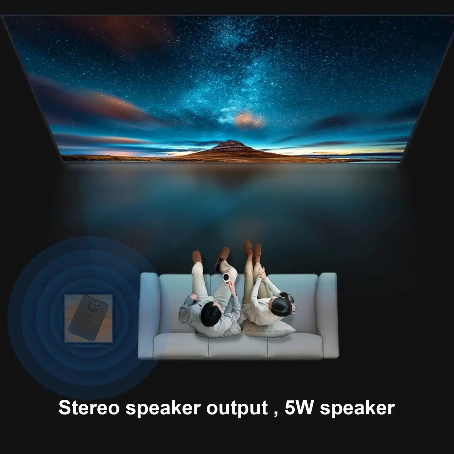 Compact, Smart, 4K Projector with WiFi, Bluetooth, and Android 10.0: