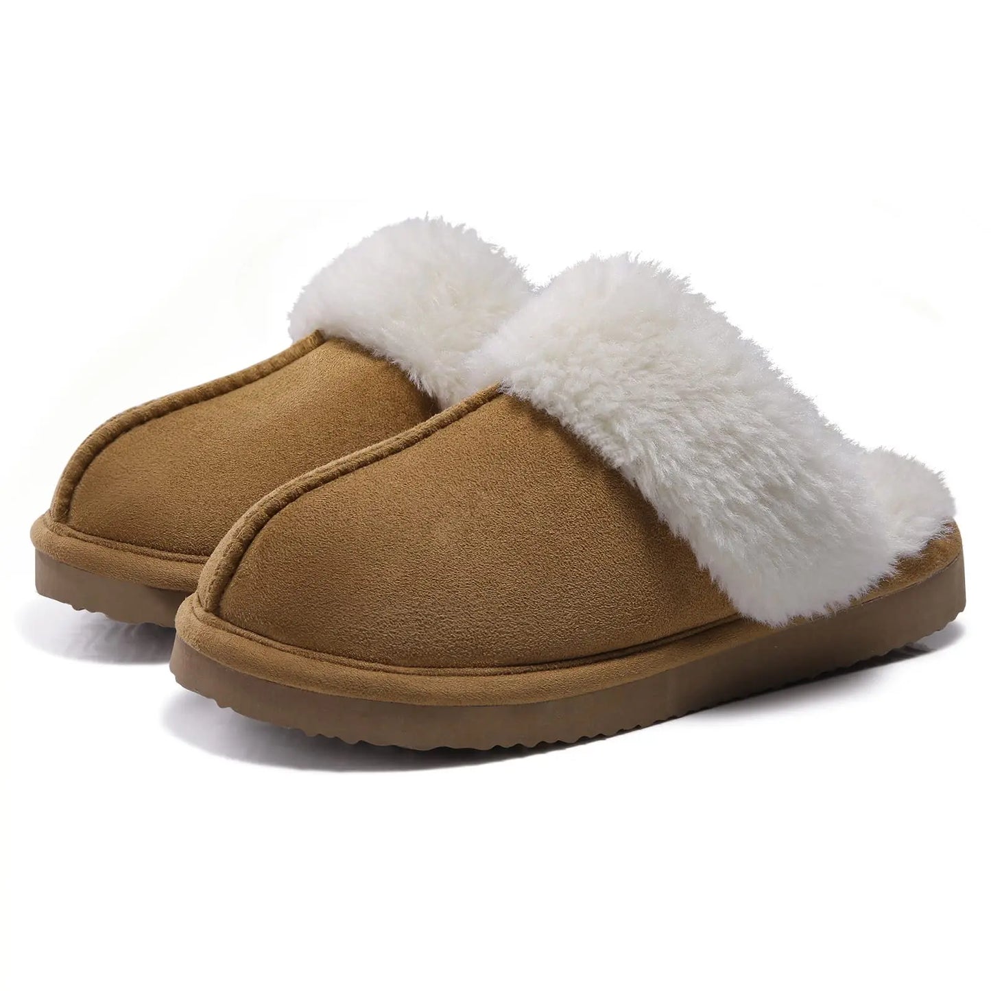 Bebealy Women's Winter Fluffy Suede Fur Slippers