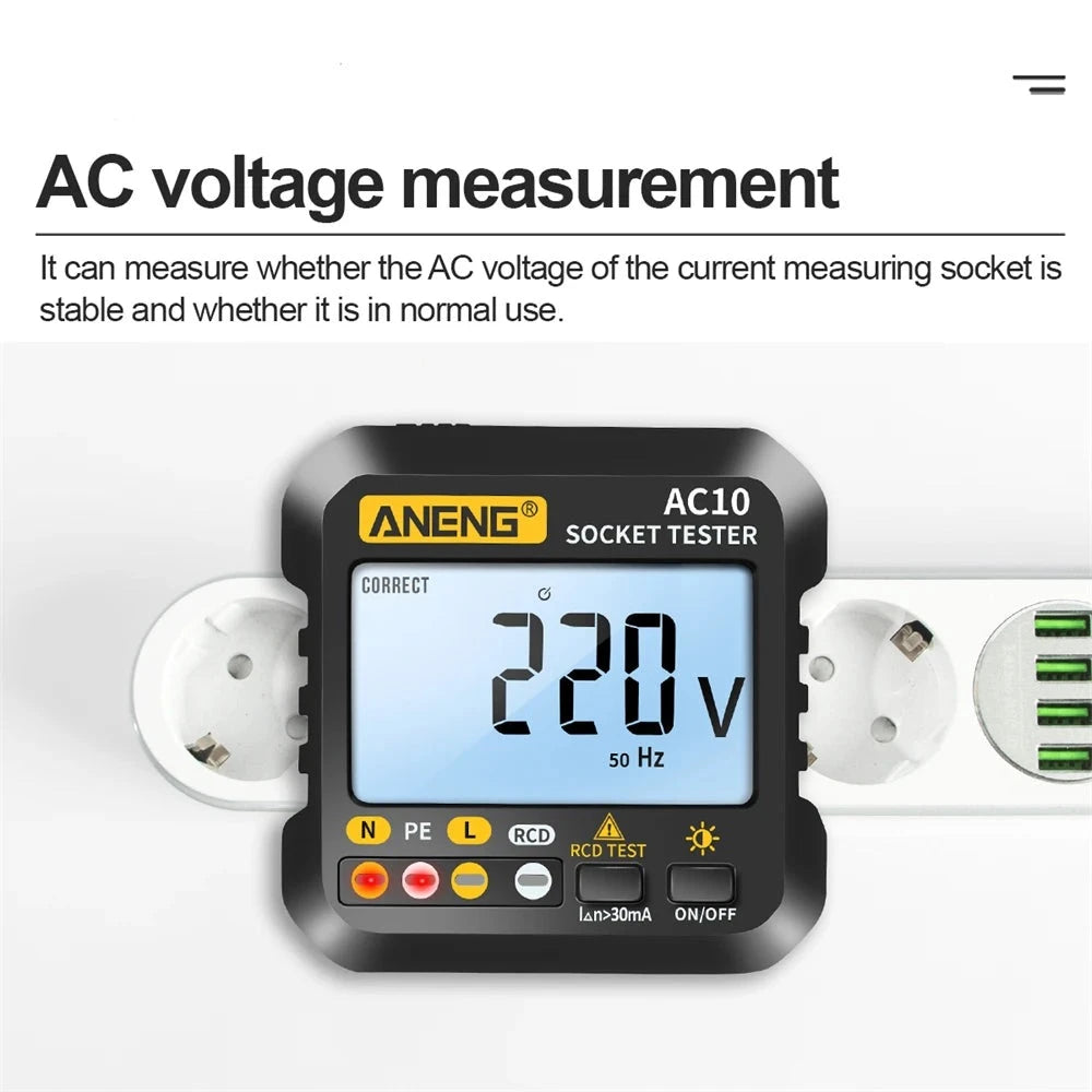 Présentation du testeur de prise ANENG AC10 :