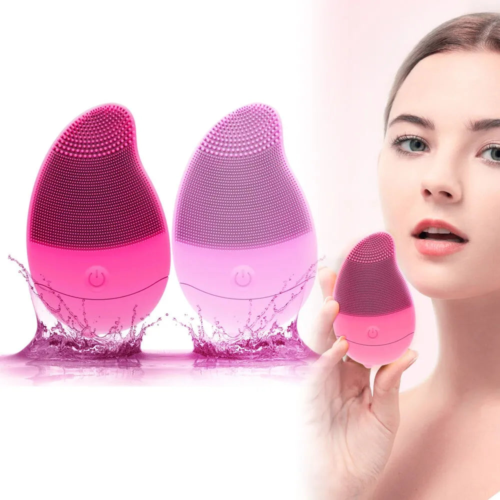 New Electric 6 Gears Massage Silicone Facial Cleaning Brush: