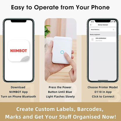Niimbot D110 Mini Portable Thermal Label Printer: