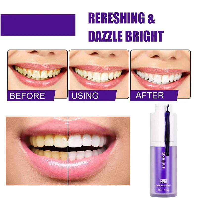 V34 SMILEKIT Purple Whitening Toothpaste