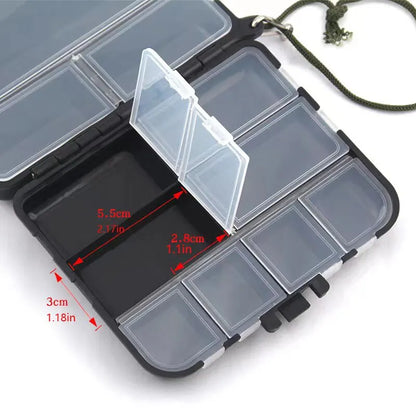 Portable Double-Sided Fishing Tackle Bait Storage Box: