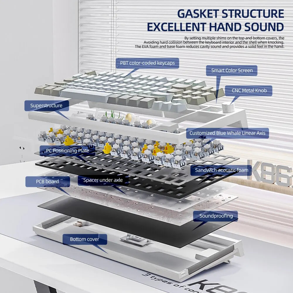 Wireless Hot-Swappable Mechanical Keyboard K86: