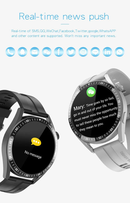 Ola Esporte Smart Watch: Round Full Touch, Waterproof, Bluetooth Call