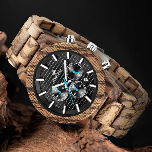 Montres à quartz en bois faites à la main :