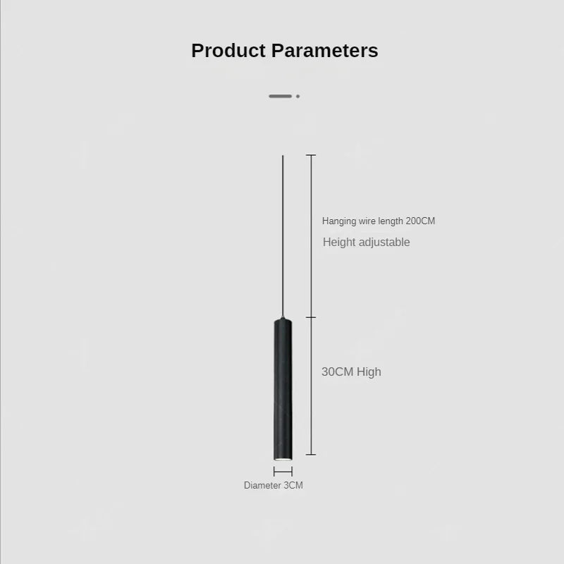 Lampada a sospensione moderna a LED nordica a doppia testa, tubo sospeso da 2 m: