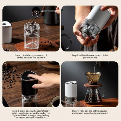 Portable Electric Coffee Grinder with USB Charging: