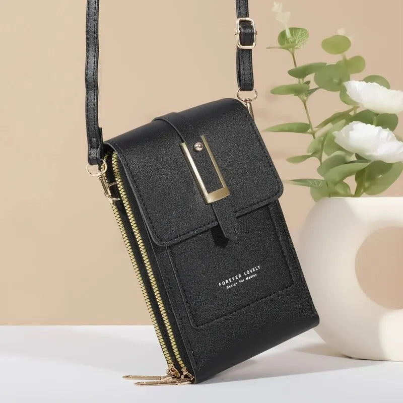 Sac pour téléphone portable à écran tactile, Mini sac à bandoulière à rabat, sac à main en Faux cuir à la mode, portefeuille Vertical avec fentes pour cartes